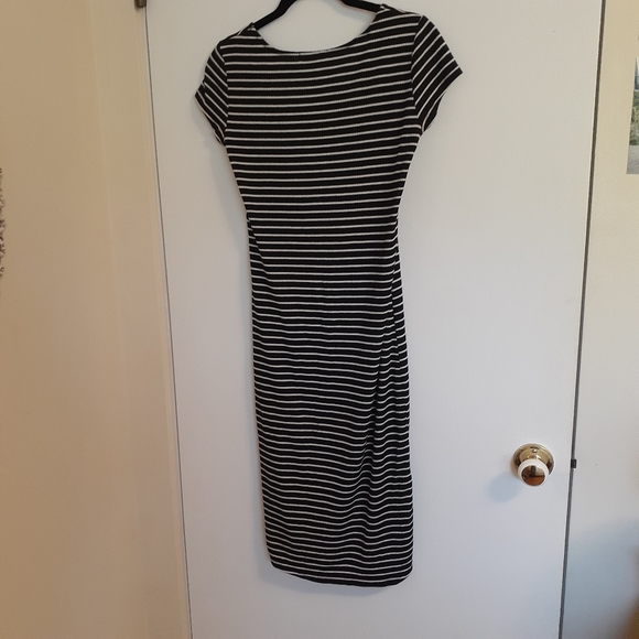 ❤ Acemi Striped Blue White Midi Dress - Picture 2 of 4